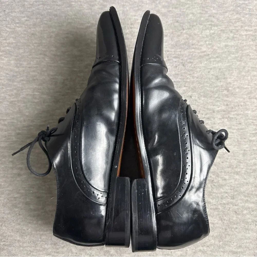 Stacy Adams Mens‎ Oxford Lace Shoe Black Leather Size 10 M Tie Up 20135-001